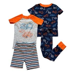 4 Piece Kirkland Signature Boys Pajama Set (Construction Trucks, Size 5)